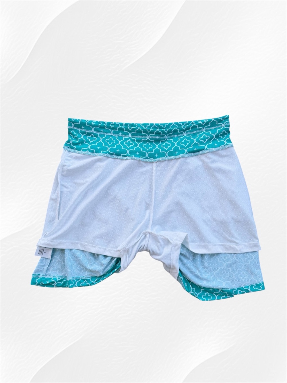 Emerald 18 Turquoise Clover Pattern Activewear Golf Skort ~ Women’s Large - Picture 8 of 11